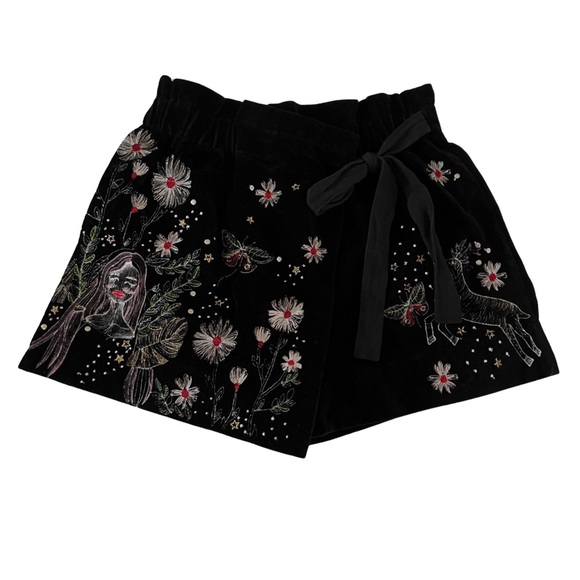 ZARA WOMAN EMBROIDERED VELVET
WRAP SCORT - Picture 2 of 8